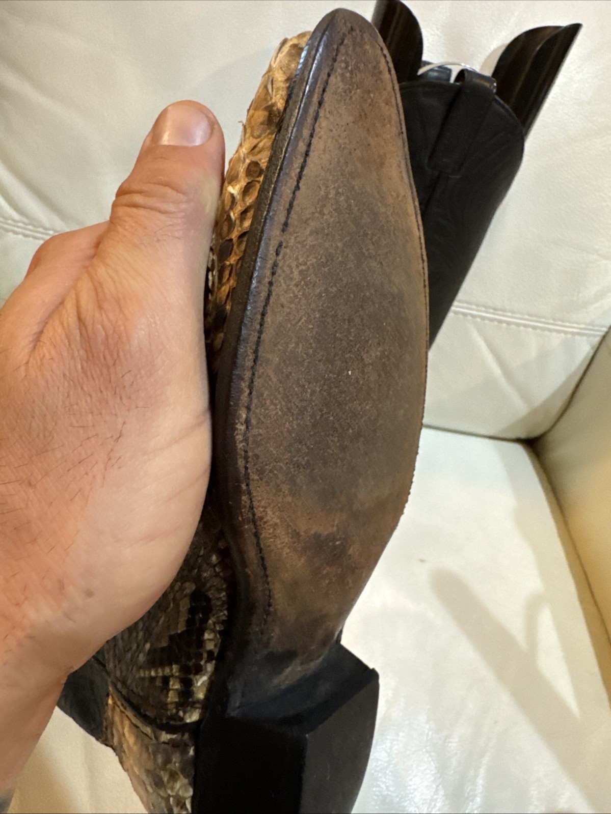 Code West Python Cowboy Boots 7 M Genuine Snakesk… - image 17