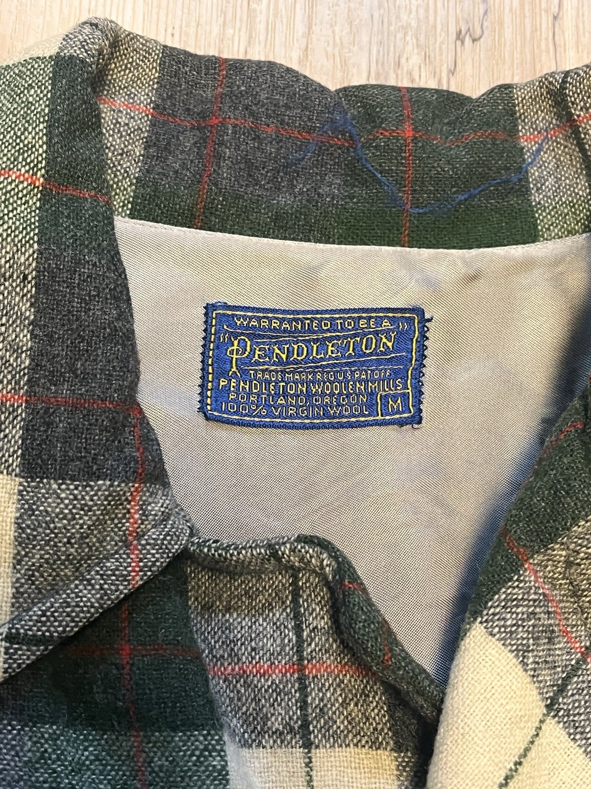 Vtg 60s Pendleton medium 3 Button Blazer Green Pl… - image 6