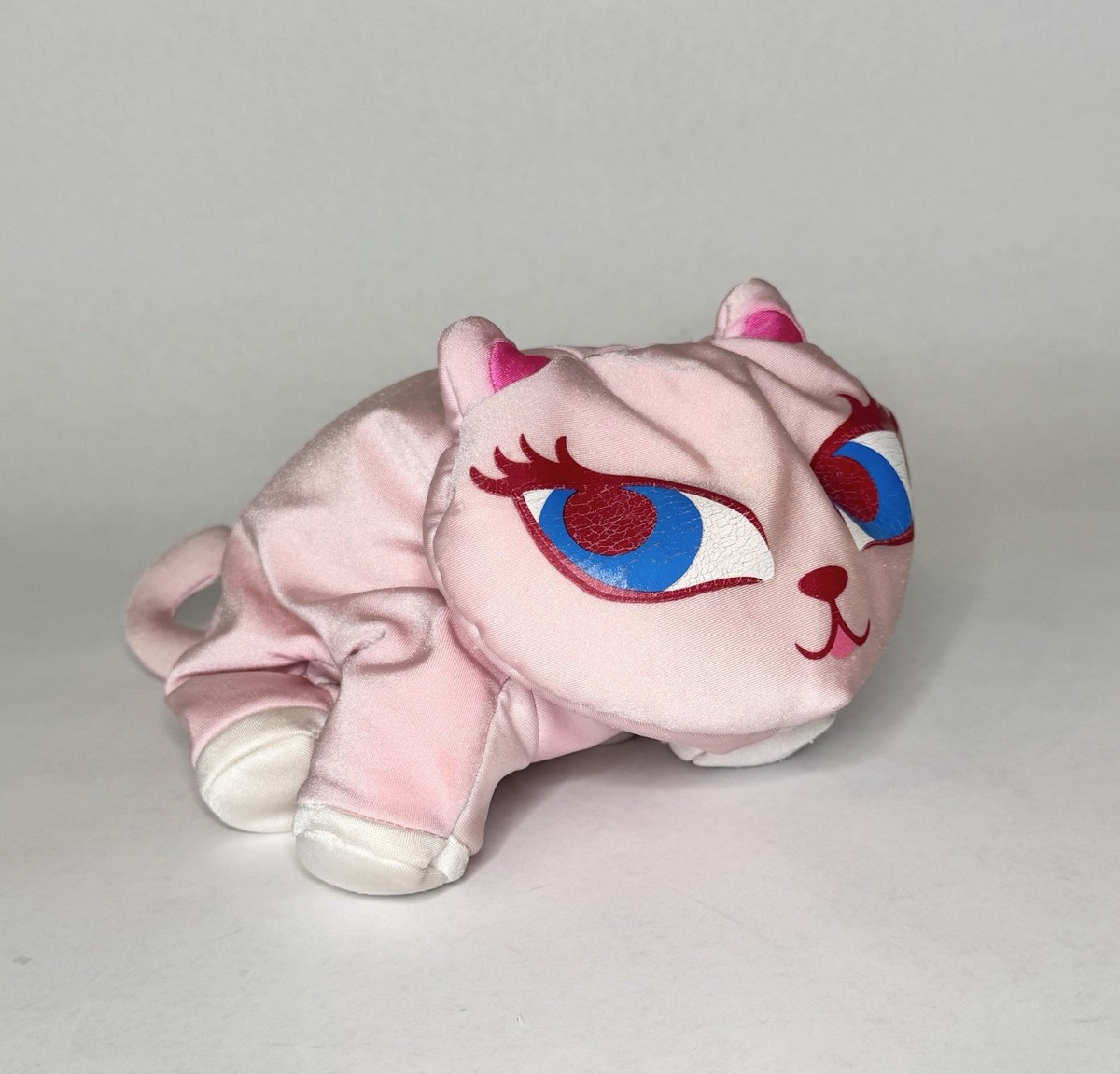 Y2K Vintage Idea Nuova Pink Siamese Cat Plush Microbead Foam Bead