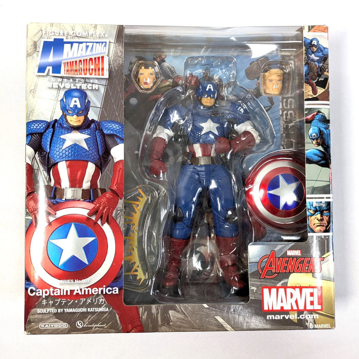 アメイジング・ヤマグチ No.007 キャプテン・アメリカ フィギュア Kaiyodo Amazing Yamaguchi No.007 Captain America Revoltech Figure