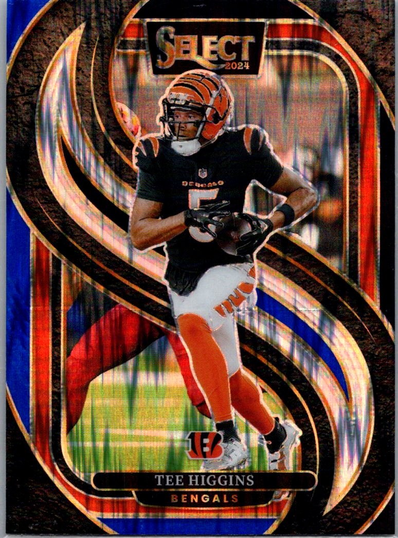 2024 Panini Select #193 Tee Higgins Black & Blue Prizm Shock