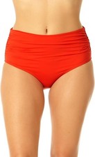 Anne Cole Convertible High Waisted Foldver Bottom Spice Red XSmall