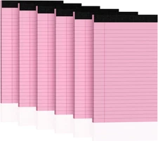 6pcs Small Note Pads, Pink Notepads 5x8 College Ruled Notebook, Writing Pads 5 x