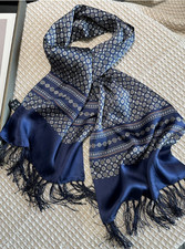 100 Mulberry Silk Scarf Shawl Kerchief Square totem print 124X25cm Bandanna Wrap