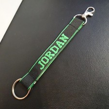 Jordan Lanyard Key Strap Keychain Personalized Novelty Name Gift Black Green