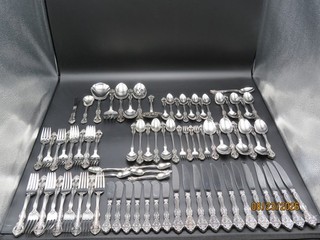 114 ONEIDA CUBE MARK MICHELANGELO STAINLESS FLATWARE! 12 SETTINGS SRVG PCS