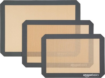 Amazon Basics Rectangular Silicone, Non-Stick, Food Safe Baking Mat, 9''x13'', 9.9