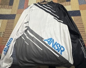 ANSR MX Mens 2xl Motocross Jersey White & Blue Long Sleeve Outdoor Sport