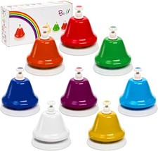 8 Notes Desk Bells, Music Bell Percussion Instrument, Colorful Diatonic...