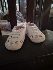 Baby Girls Cute Flower Embroidery Lightweight First Walker Shoes