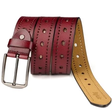 Mens Genuine Leather Belt, Dress Casual Jeans Belts for Men Duty Work Belt