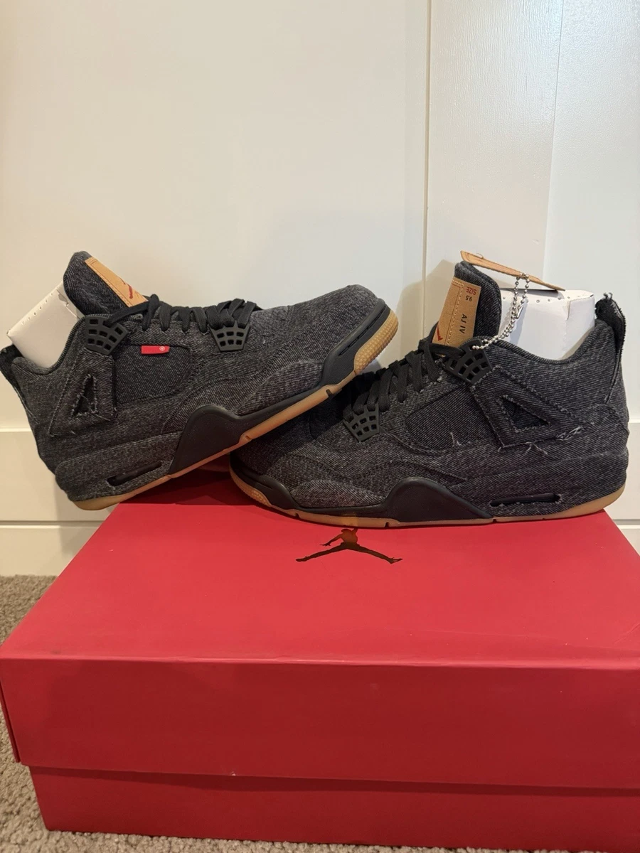Levi's x Air Jordan 4 Retro Black Denim - Blank Tag for Sale