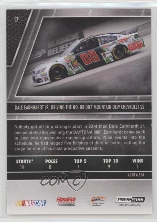 2014 Press Pass Redline Color Proof Black & White /75 Dale Earnhardt Jr #17 HOF - Image 2 of 2