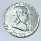 1958 D Franklin Silver Half Dollar - 90% Silver- Circulated Coin #5462