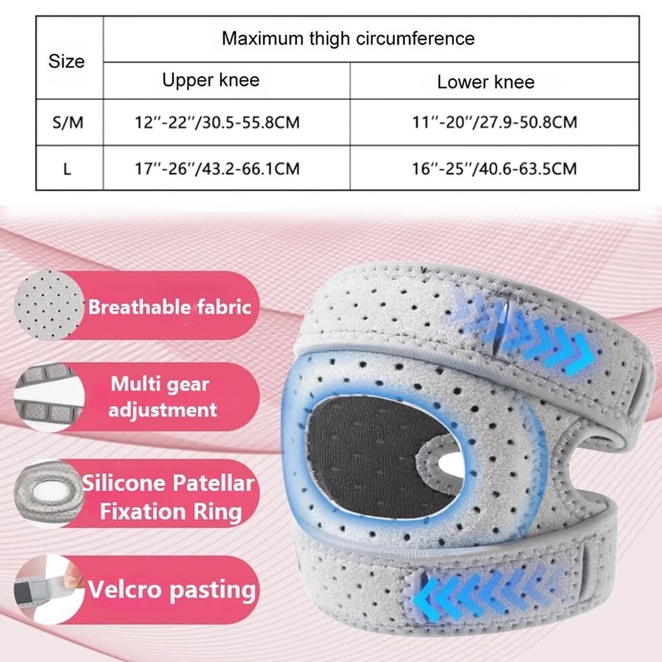 Rodillera Soporte Neopreno Rótula Estabilizador Correas de Compresión Ajustables EE. UU. Foto 3 de 4