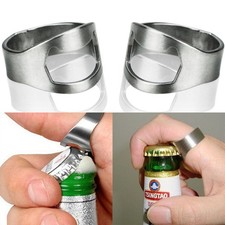 Stainless Steel Finger Ring Bottle Opener Bar Beer tool Colors Silver