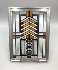Frank Lloyd Wright Foundation Autumn Sumac Stained Art Glass Suncatcher Panel