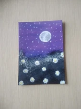 ACEO Original Acrylic Painting Landscape Miniature Art Card ATC Scenery 5