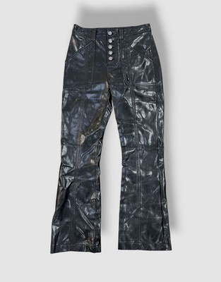 Cinq à Sept Women's Black Faux Leather Mid-Rise Wallace Ankle Pants Size 0