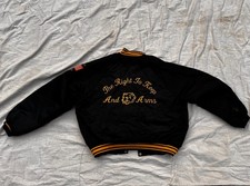 “Right to Keep and Bare…” XL 70’s Varsity Jacket Vintage Patriotic USA-Made アメトラ
