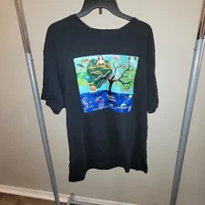 Graphic Ironed On T-shirt Black Size XXL