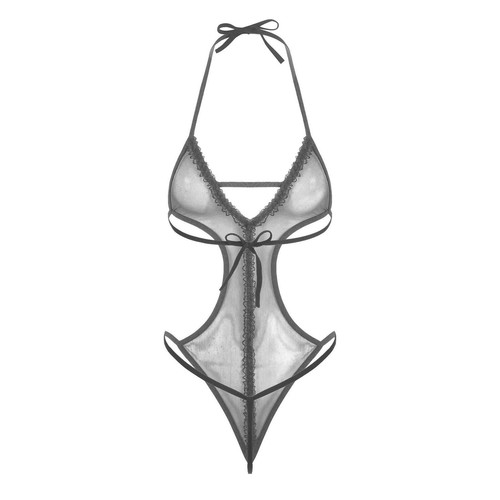 Women Bodysuit Teddy Lingerie Micro Nightwear Charming Leotard One Piece Sheer - Picture 41 of 69