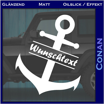 Anker Autoaufkleber Wunschtext - Aufkleber Sticker Anchor Auto Meer Nordsee 11