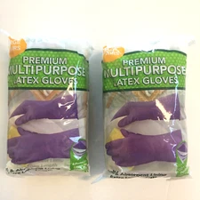 18 pairs Clean Ones Premium Multi Purpose Latex Nitrile Gloves Large L Purple