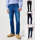 Wrangler Jeans Greensboro Stretch Denim Pants Regular Modern Straight Tapered