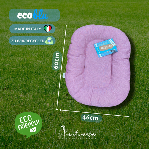 Tierkissen Rosa -Grau - Hundebett, Katzenkissen, Hundekorb Recycelt aus Italien - Picture 15 of 19