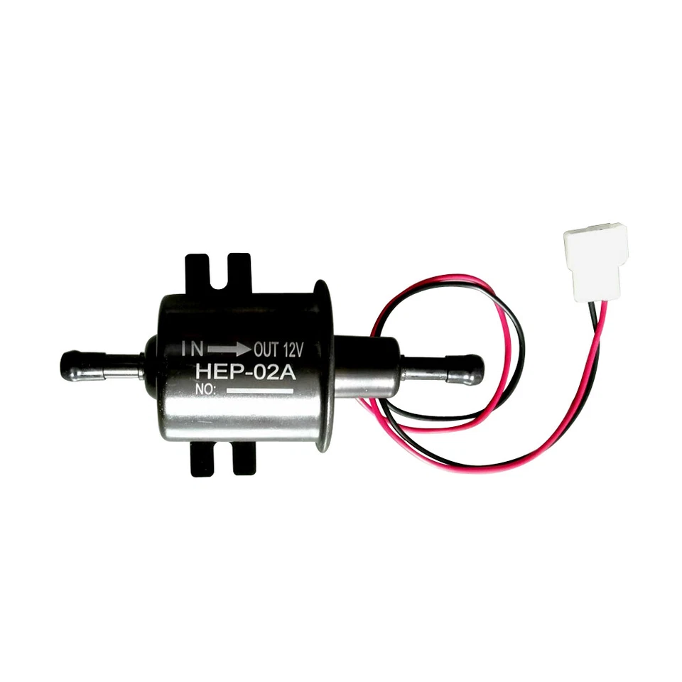 Black Universal 12V Electric Fuel Pump Inline Diesel Petrol Low Pressure HEP-02A - image 3 of 4