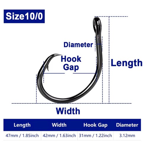 25 4 X Extra Strong Sea Saltwater Fishing Circle Fishing Hooks - Various Sizes - Picture 2 of 33