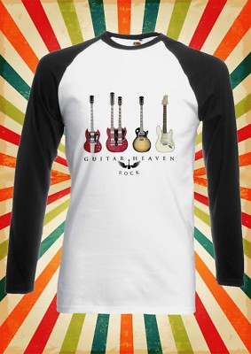 Guitar Heaven Rock lustiges cooles langes kurzärmliges Baseball-T-Shirt für Männer Frauen 1940