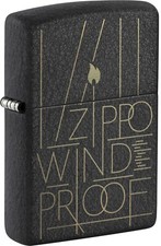 ZIPPO "LINE ART ZIPPO" BLACK CRACKLE LASER ENGR. LIGHTER 60007186 **NEW
