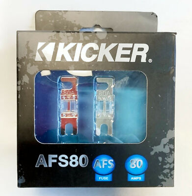 NEW Kicker 2-PACK AFS80 80 Amp Platinum-Plated AFS Fuses with Color Coded Casing