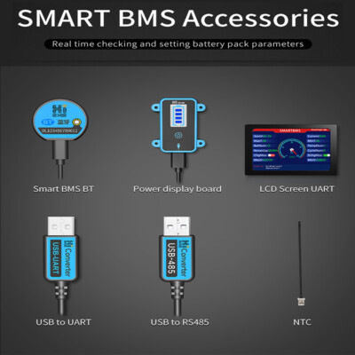 For Daly BMS Bluetooth Module/ 485 / UART /Capacity Indicator/ LCD Touch Control