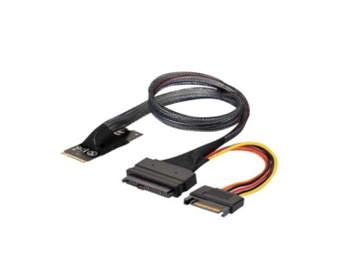 IOCREST M.2 auf U.2 NVMe Adapterkabel (SFF-8639) mit SATA Power - PCIe Gen3 x4