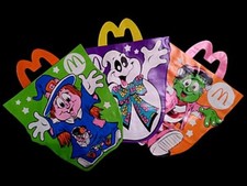 Vintage 1990 McDonalds Halloween Vinyl Trick or Treat Bags Set of 3