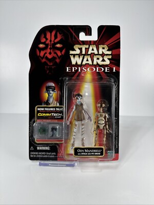 1998 Hasbro Star Wars Episode I Ody Mandrell Action Figure New CommTech Chip