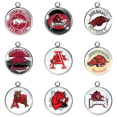 Arkansas Razorbacks Glass Cabochon Charms