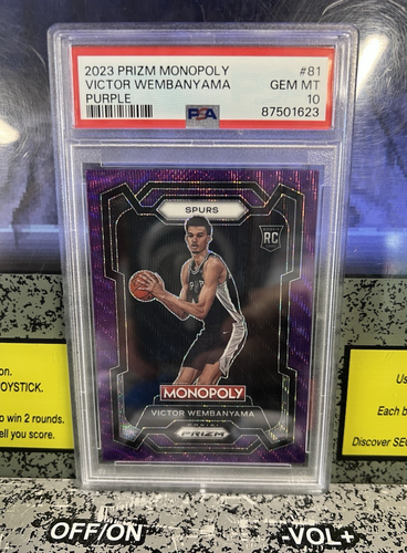 2023 Panini Prizm Monopoly Victor Wembanyama #81 Purple RC Rookie PSA 10 GEM MT