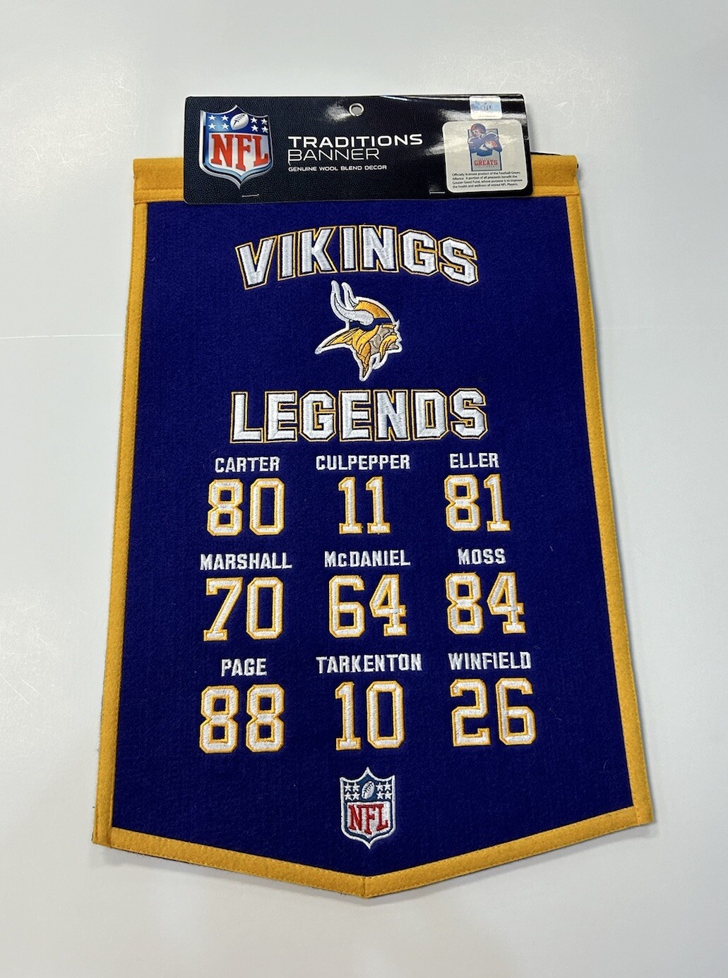 Minnesota Vikings NFL Winning Streak Embroidered Legends Traditions Banner