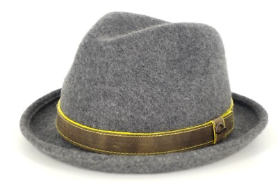 Filzhut Darwin Porkpie Göttmann Grau o Schwarz Lederband wasserabweisend rollbar
