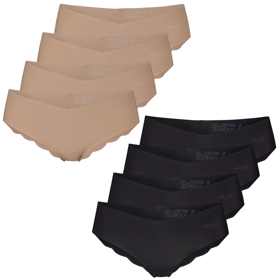 4 Damen Hipster ZERO Microfibre von SLOGGI unsichtbar unter Kleidung Wellenkante