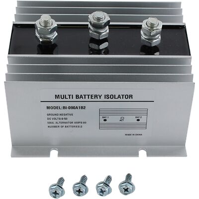 New 90 Amp Dual Multi 2 Two Battery Isolator- Marine, Rv, Ems; 626-01001