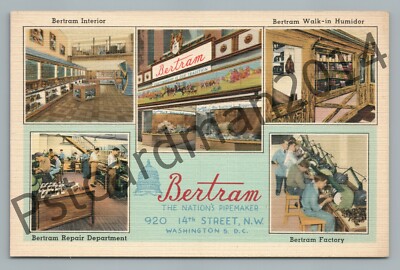 Bertram Pipe Maker 920 14th Street NW Washington DC Linen Advertising 1940s