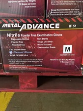 Advance Exam Nitrile Gloves Powder Free Black, Case Of 1000 PCs Medium 5 Mil