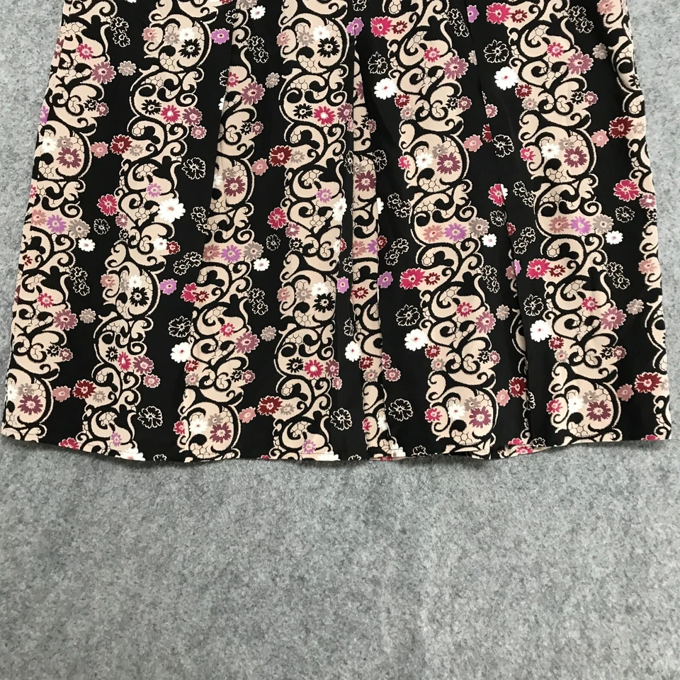 Falda Alfani Petite para mujer talla 2P negra 100 % seda estampado floral cremallera lateral oscilante Foto 4 de 4