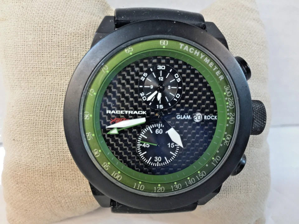 Reloj Pulsera GLAM ROCK RACETRACK Cronógrafo Con Fecha ¡Funciona! Foto 2 de 4