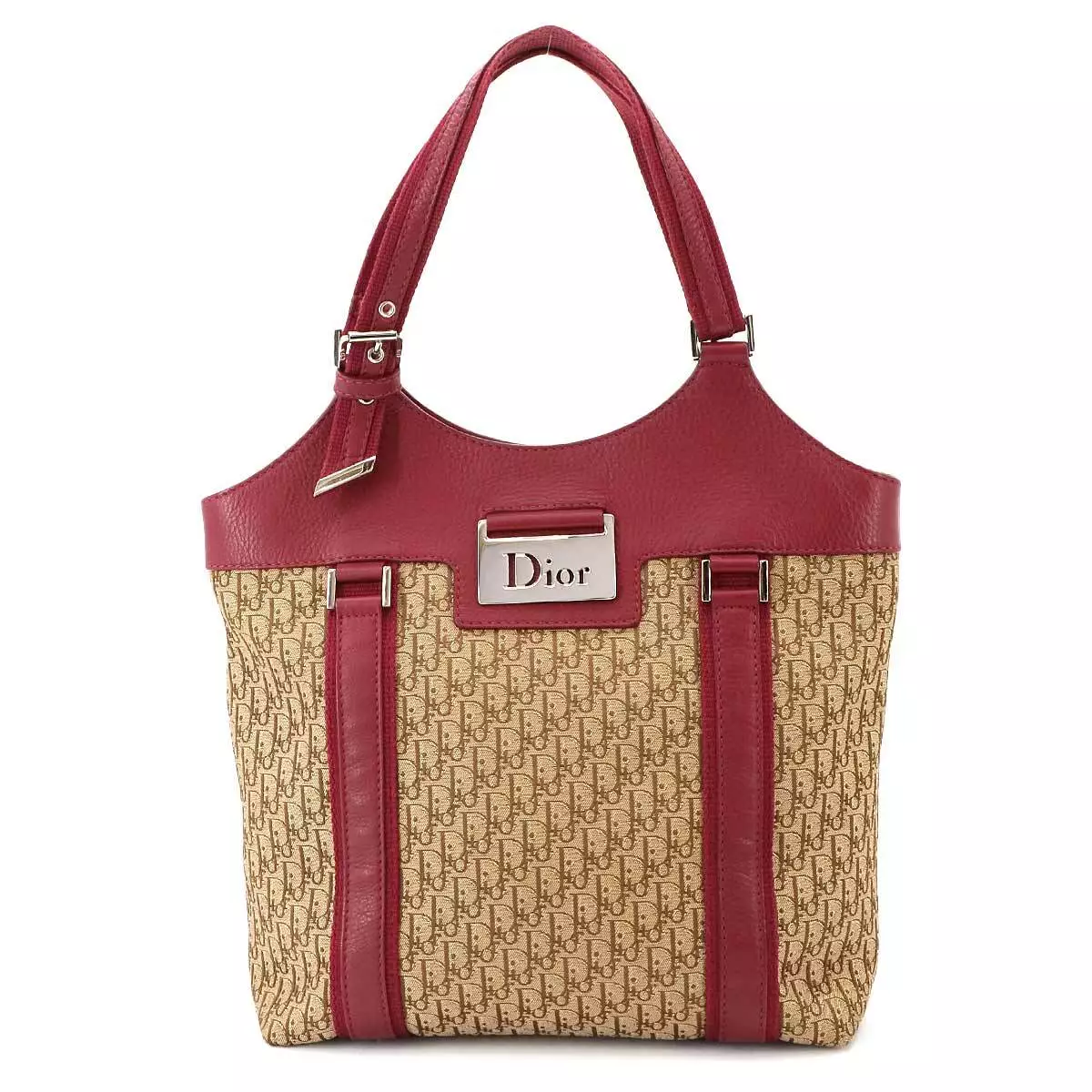 Sac fourre tout trotteur Christian Dior Diorissimo street chic toile rouge 90272661